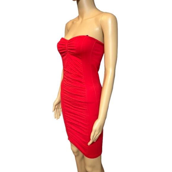 Free People Intimately Ruched Bodycon Dress size M/L Red E72 - Picture 6 of 12